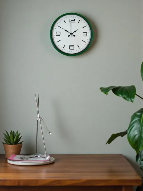 Yeşil Plastik Duvar Saati 36 cm · Model PP-3608L