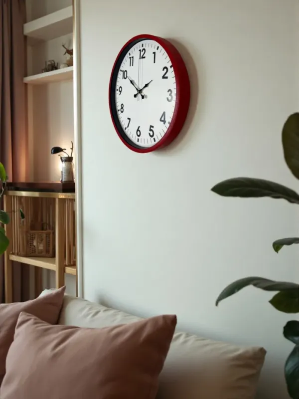 Kırmızı Plastik Duvar Saati 36 cm · Model PP-3601R