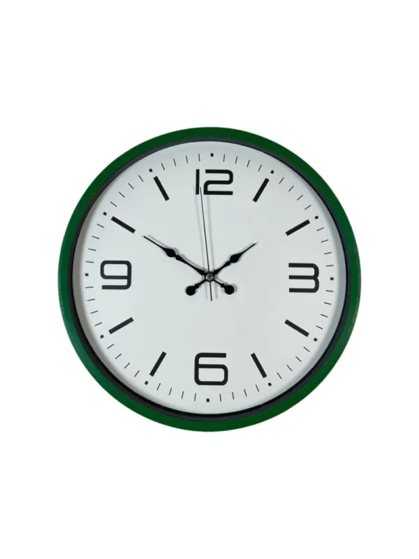 Yeşil Plastik Duvar Saati 36 cm · Model PP-3608L