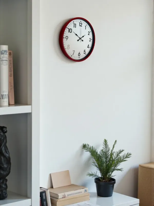 Kırmızı Plastik Duvar Saati 36 cm · Model PP-3601R
