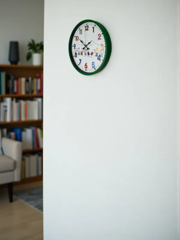 Çocuk Odası Yeşil Plastik Duvar Saati 36 cm · Model PP-3693L