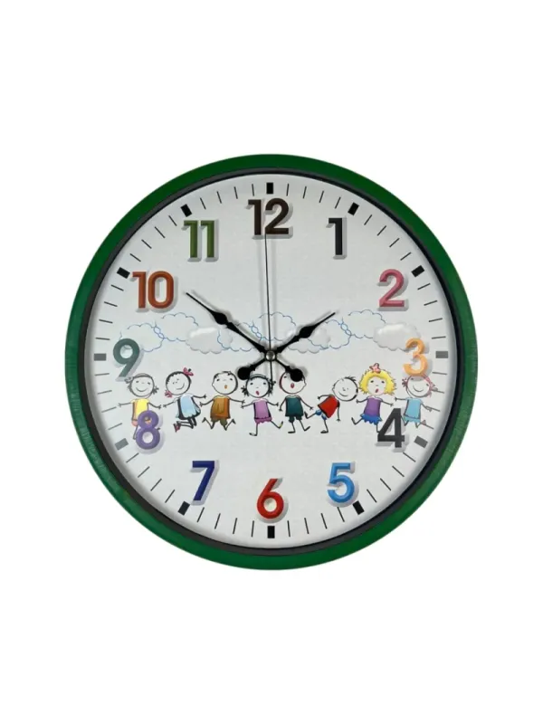 Çocuk Odası Yeşil Plastik Duvar Saati 36 cm · Model PP-3693L