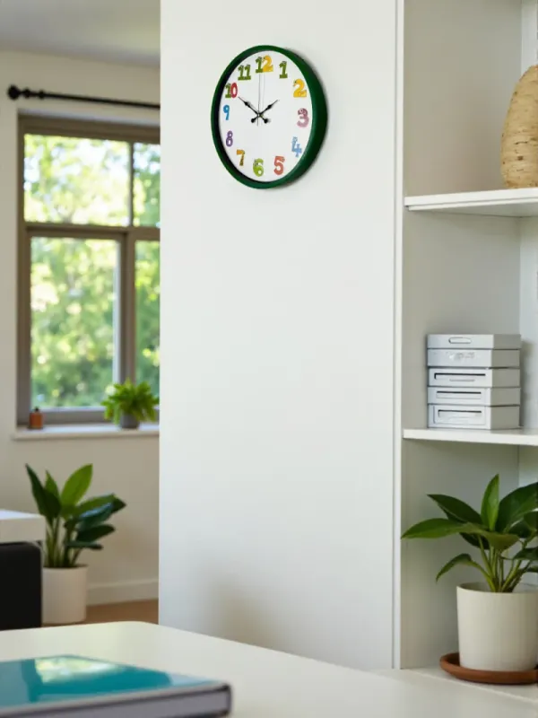 Çocuk Odası Yeşil Plastik Duvar Saati 36 cm · Model PP-3694L