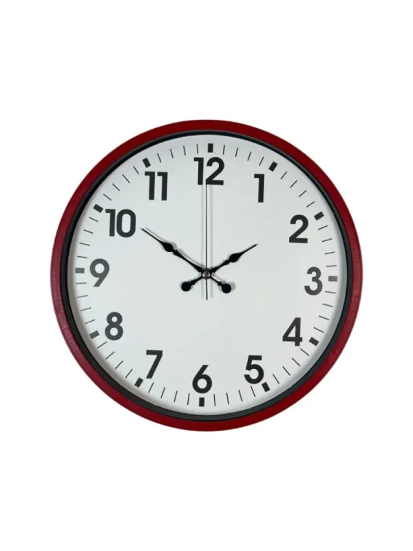 Kırmızı Plastik Duvar Saati 36 cm · Model PP-3601R