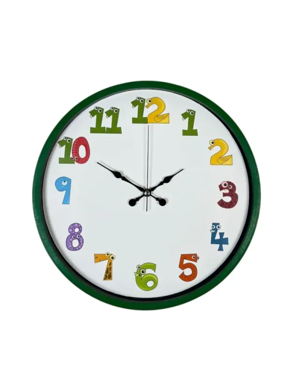 Çocuk Odası Yeşil Plastik Duvar Saati 36 cm · Model PP-3694L