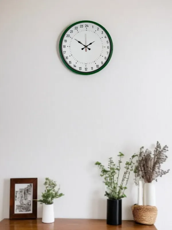 Göstergeli Yeşil Plastik Duvar Saati 36 cm · Model PP-3697L