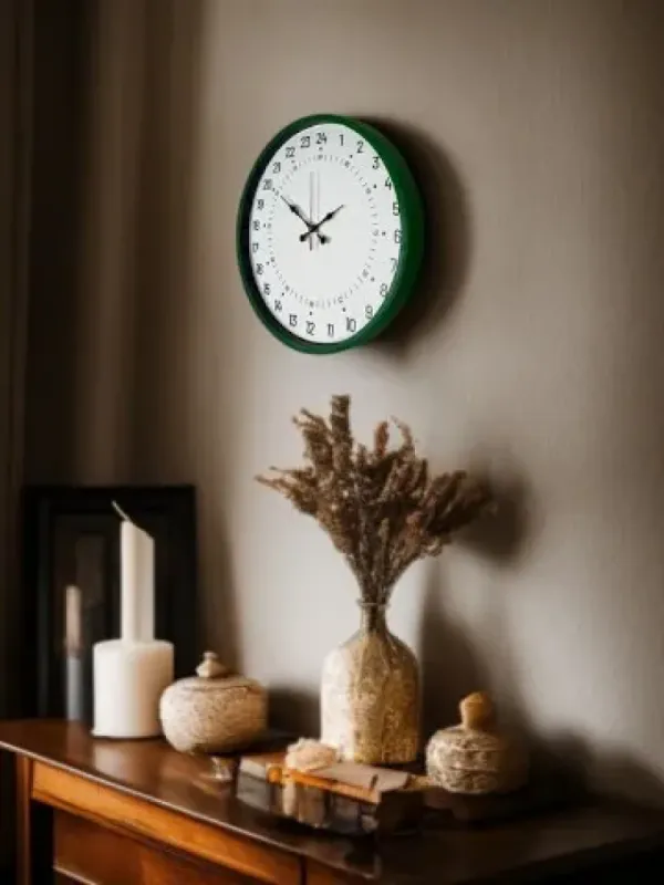 Göstergeli Yeşil Plastik Duvar Saati 36 cm · Model PP-3697L