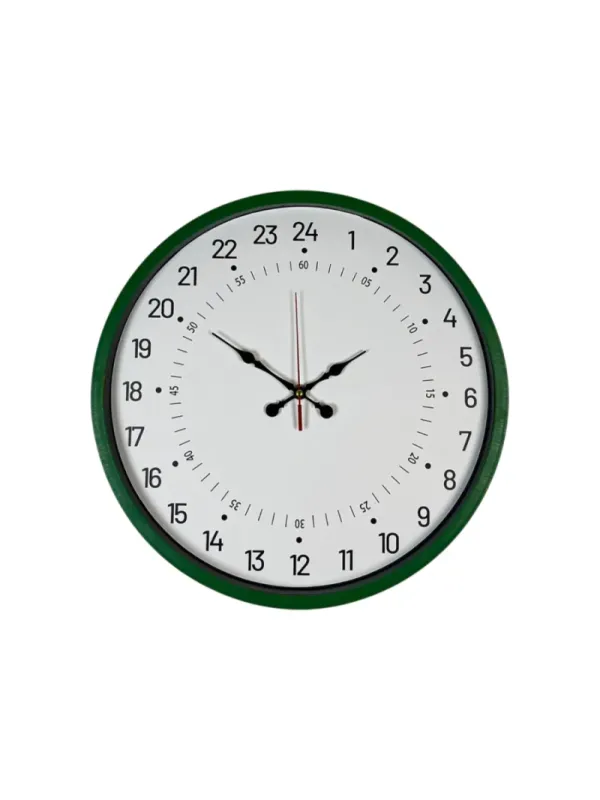 Göstergeli Yeşil Plastik Duvar Saati 36 cm · Model PP-3697L