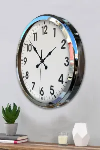 Krom Metal Duvar Saati 52 cm · Model 5201K