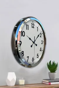 Krom Metal Duvar Saati 52 cm · Model 5201K