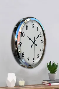 Krom Metal Duvar Saati 52 cm · Model 5205K