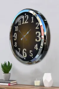 Krom Metal Duvar Saati 52 cm · Model 5221K