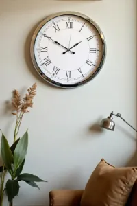 Roma Rakamlı Krom Metal Duvar Saati 52 cm · Model 5255K