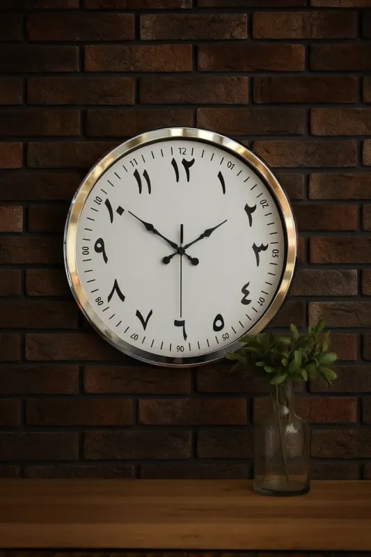 Krom Metal Duvar Saati 52 cm · Model 5299K