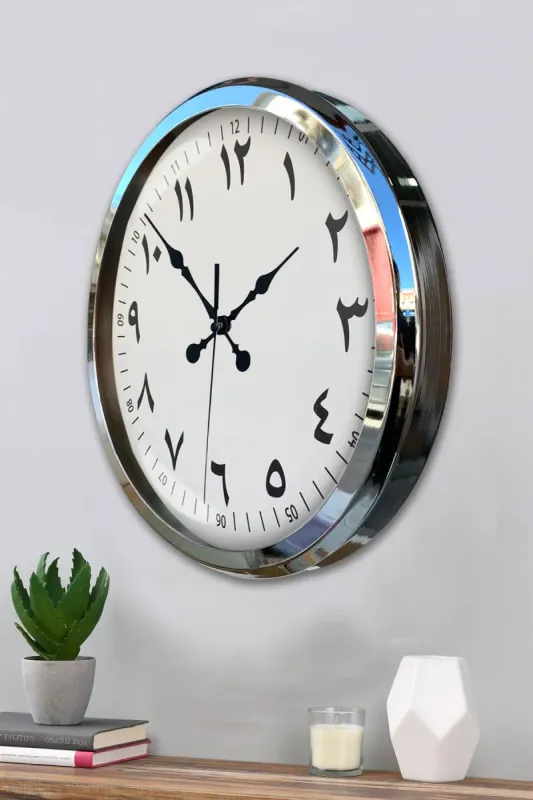 Krom Metal Duvar Saati 52 cm · Model 5299K