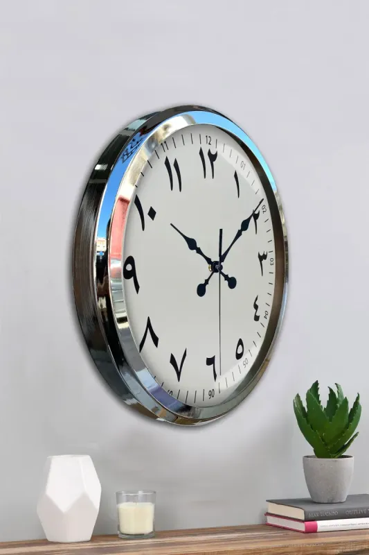 Krom Metal Duvar Saati 52 cm · Model 5299K