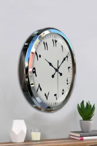 Krom Metal Duvar Saati 52 cm · Model 5299K
