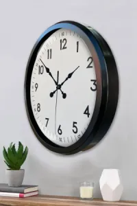 Siyah Metal Duvar Saati 52 cm · Model 5205B