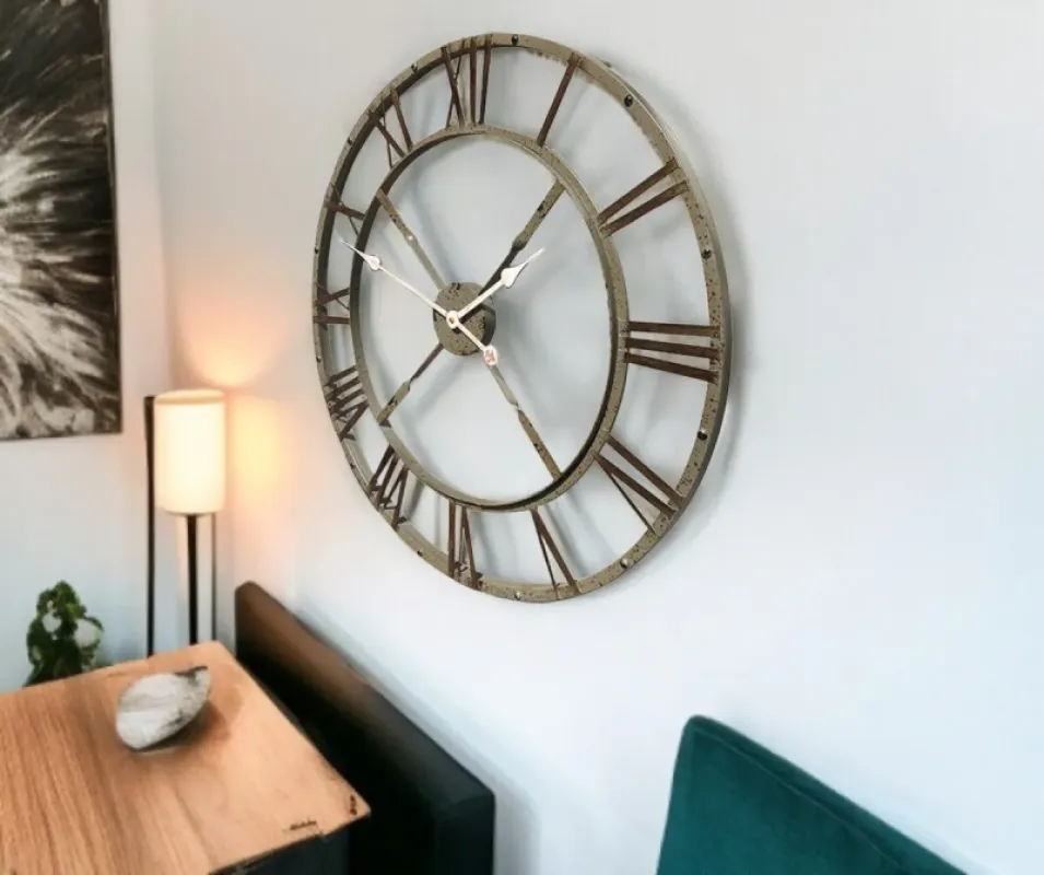 Eskitme Metal Duvar Saati 73 cm · Model 7301E