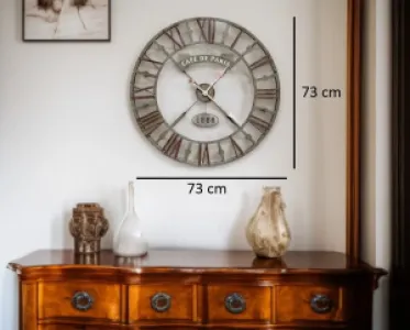 Roma Rakamlı Eskitme Metal Duvar Saati 73 cm · Model 7302E