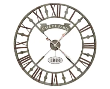 Roma Rakamlı Eskitme Metal Duvar Saati 73 cm · Model 7302E