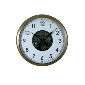 Retro Görünümlü Eskitme Metal Çarklı Duvar Saati 60 cm · Model C-6005E