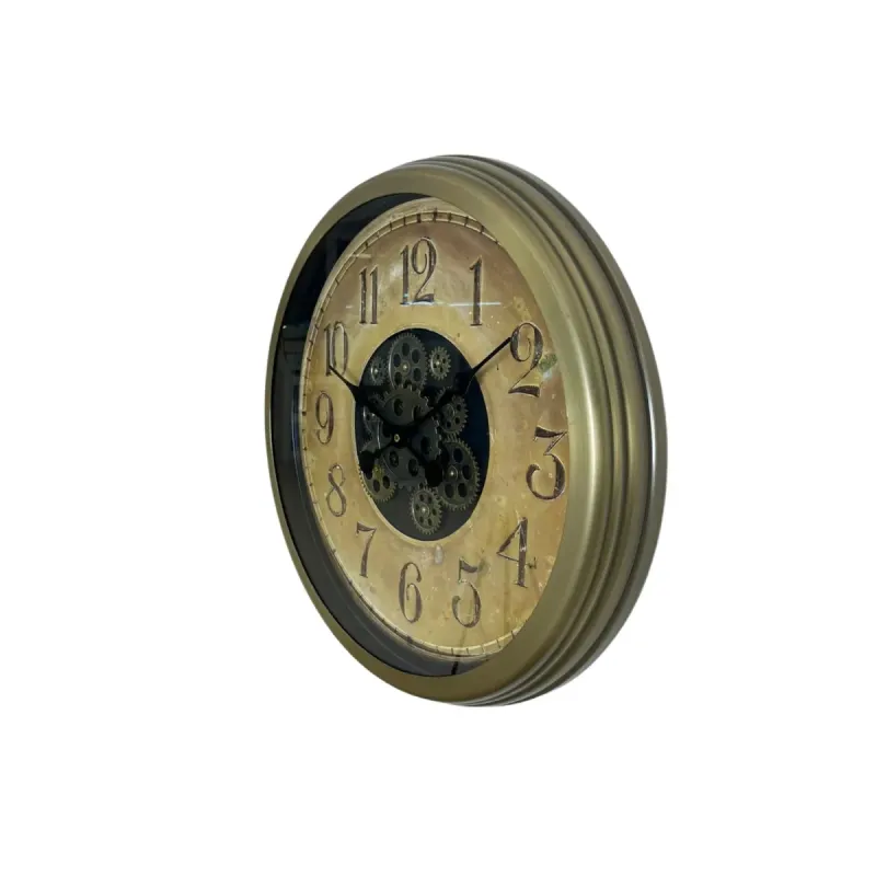 Eskitme Metal Çarklı Duvar Saati 60 cm · Model C-6015E