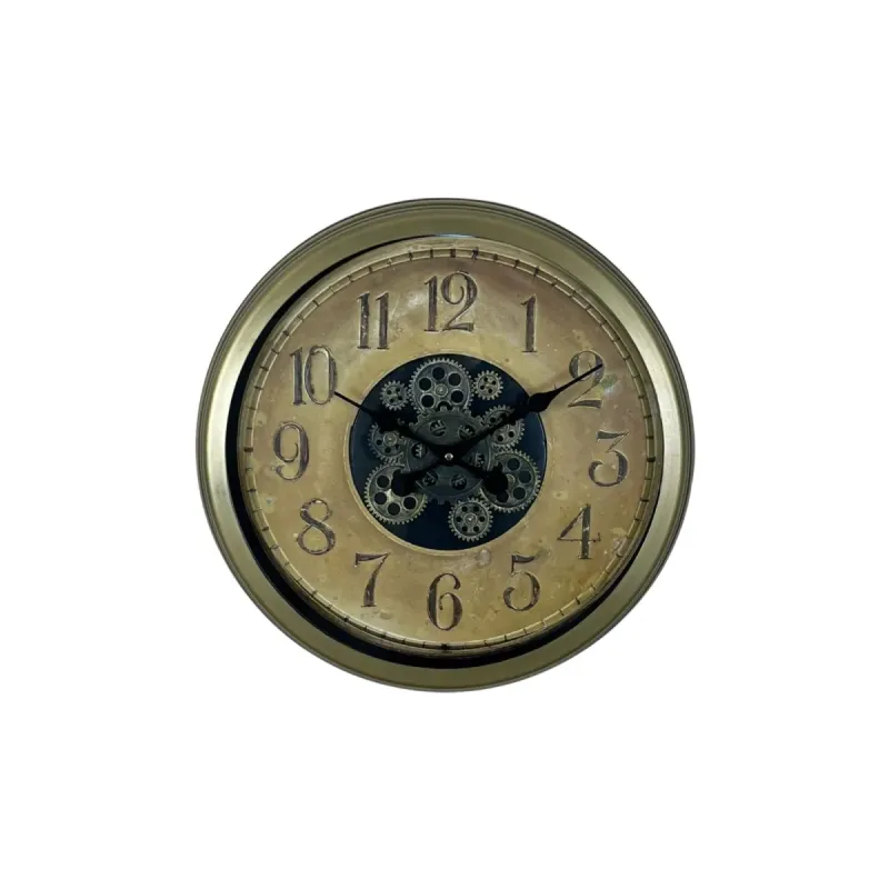 Eskitme Metal Çarklı Duvar Saati 60 cm · Model C-6015E