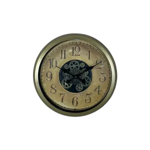 Eskitme Metal Çarklı Duvar Saati 60 cm · Model C-6015E