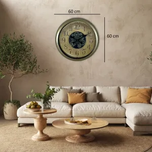 Eskitme Metal Çarklı Duvar Saati 60 cm · Model C-6015E