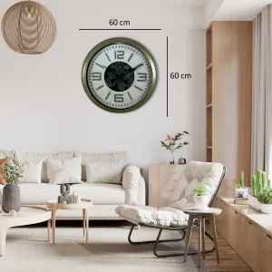Eskitme Metal Çarklı Duvar Saati 60 cm · Model C-6016E