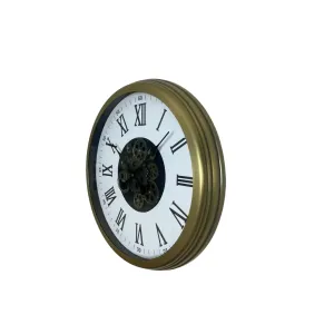 Roma Rakamlı Eskitme Metal Çarklı Duvar Saati 60 cm · Model C-6054E