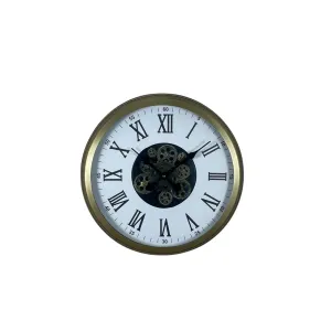 Roma Rakamlı Eskitme Metal Çarklı Duvar Saati 60 cm · Model C-6054E