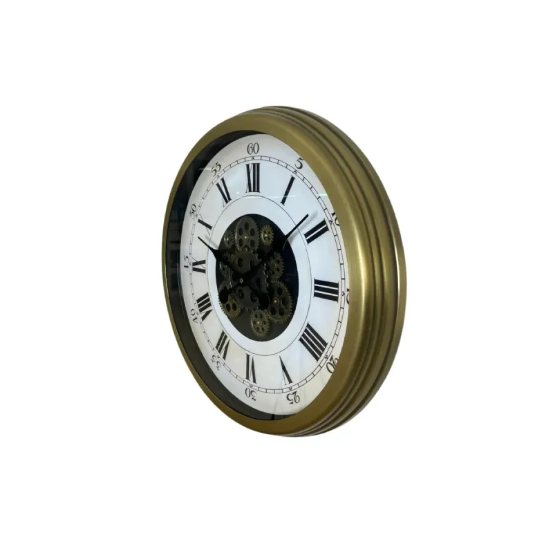 Roma Rakamlı Eskitme Metal Çarklı Duvar Saati 60 cm · Model C-6056E