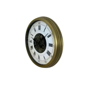 Roma Rakamlı Eskitme Metal Çarklı Duvar Saati 60 cm · Model C-6056E