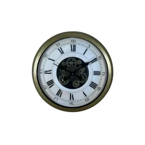 Roma Rakamlı Eskitme Metal Çarklı Duvar Saati 60 cm · Model C-6056E