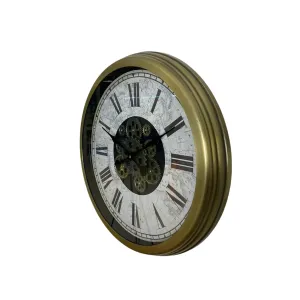 Retro Görünümlü Eskitme Metal Çarklı Duvar Saati 60 cm · Model C-6057E