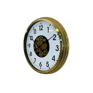Gold Metal Çarklı Duvar Saati 60 cm · Model C-6001G