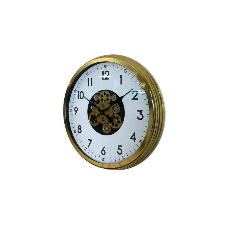 Gold Metal Çarklı Duvar Saati 60 cm · Model C-6005G