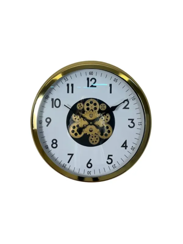 Gold Metal Çarklı Duvar Saati 60 cm · Model C-6005G