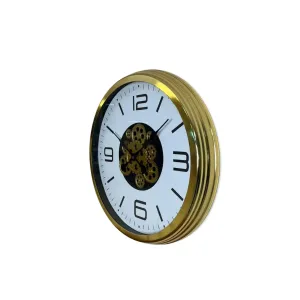 Gold Metal Çarklı Duvar Saati 60 cm · Model C-6008G