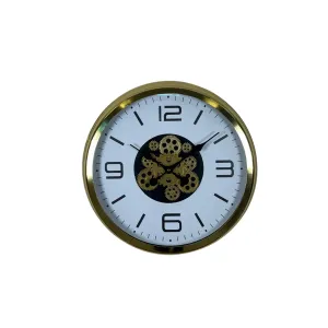Gold Metal Çarklı Duvar Saati 60 cm · Model C-6008G