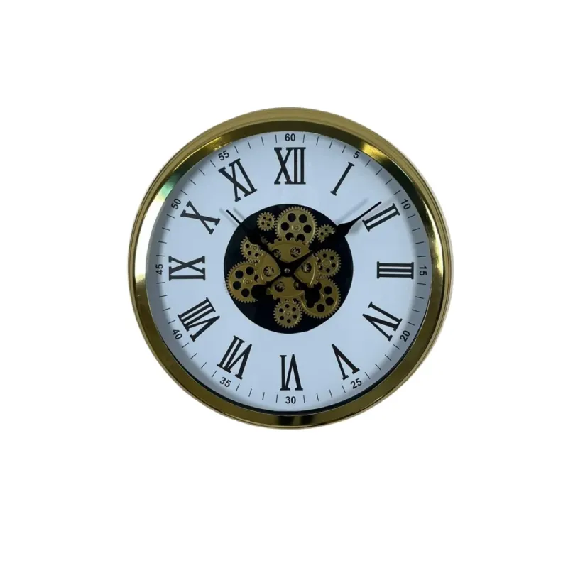 Gold Metal Çarklı Duvar Saati 60 cm · Model C-6054G