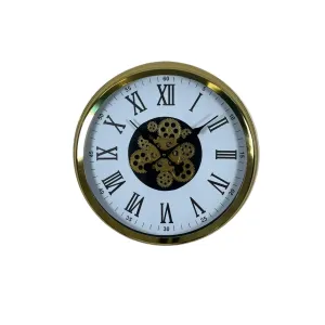 Gold Metal Çarklı Duvar Saati 60 cm · Model C-6054G