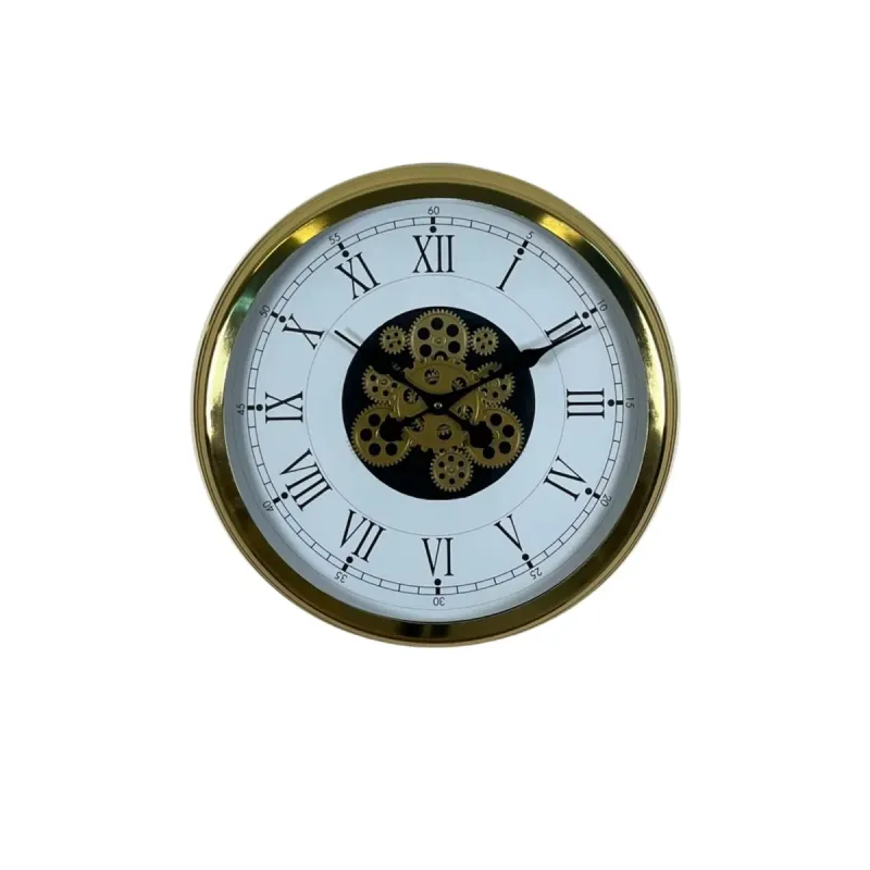 Gold Metal Çarklı Duvar Saati 60 cm · Model C-6055G