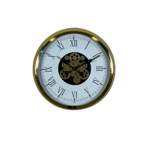Gold Metal Çarklı Duvar Saati 60 cm · Model C-6055G