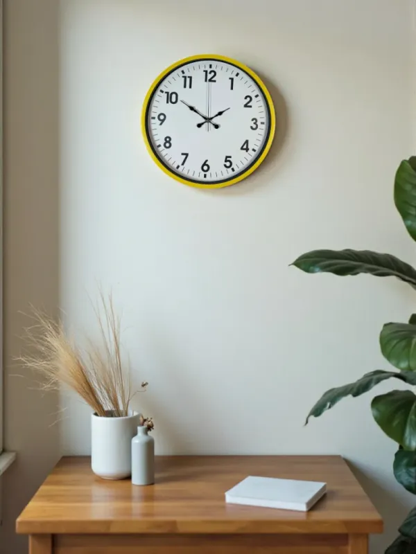 Sarı Plastik Duvar Saati 36 cm · Model PP-3601Y