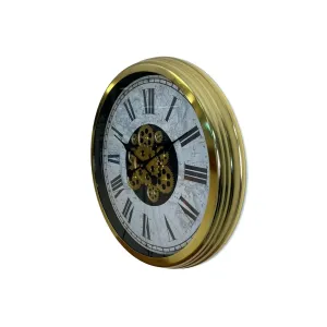Gold Metal Çarklı Duvar Saati 60 cm · Model C-6057G