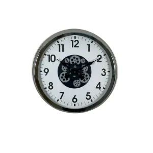 Krom Metal Çarklı Duvar Saati 60 cm · Model C-6001K