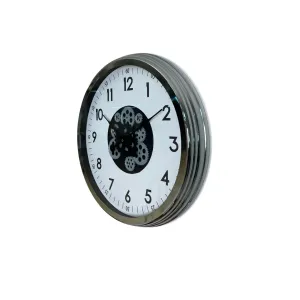 Krom Metal Çarklı Duvar Saati 60 cm · Model C-6005K
